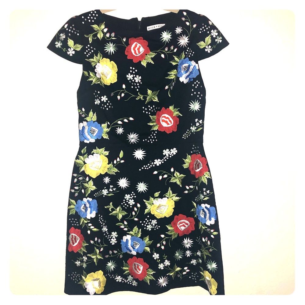 Alice + Olivia Black Floral Dress